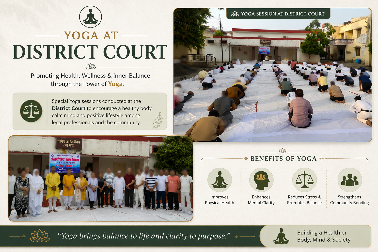 Yoga session at District Court